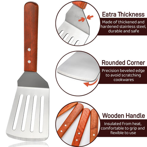 Pumtus griddle spatula with beveled edge protects cookware