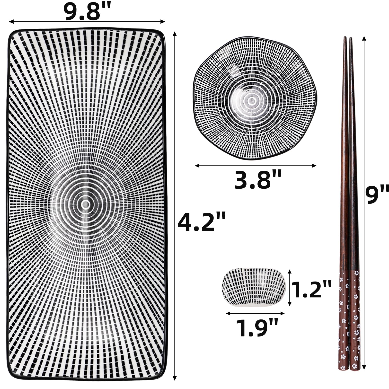 Pumtus sauce dishes with flower design ideal for dipping and plating sauces.
