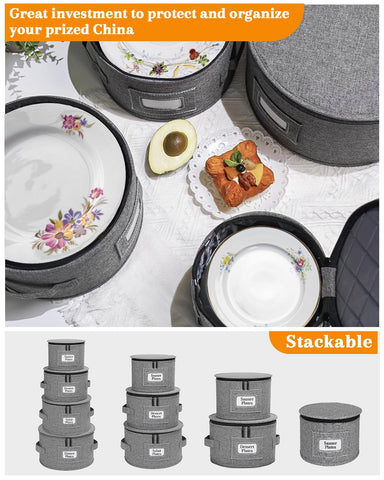 Punemi 12 felt liners separating dinnerware to prevent scratches