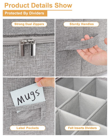 Punemi mug storage organizer stackable design saves space during packing