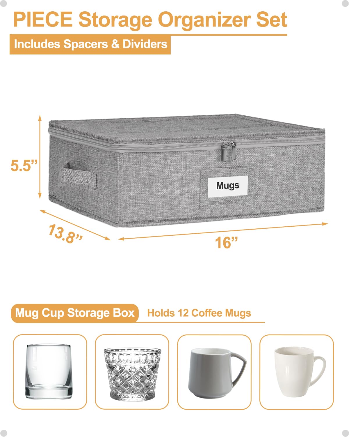 Punemi mug storage organizer sturdy exterior and soft interior guard stemware and glassware