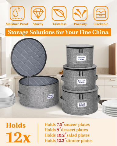 Punemi stackable china storage with bottom reinforcement for secure stacking