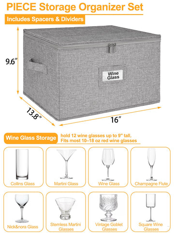punemi wine glass storage box open lid enables quick loading and access
