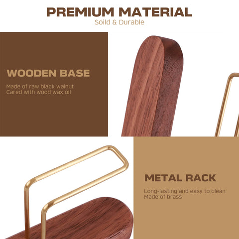 PUNNIO filter holder featuring black walnut base and natural wax oil finish.