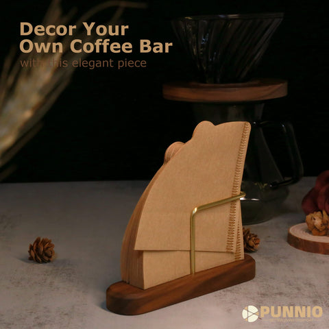 Minimalist PUNNIO design with wood and brass for modern counters.