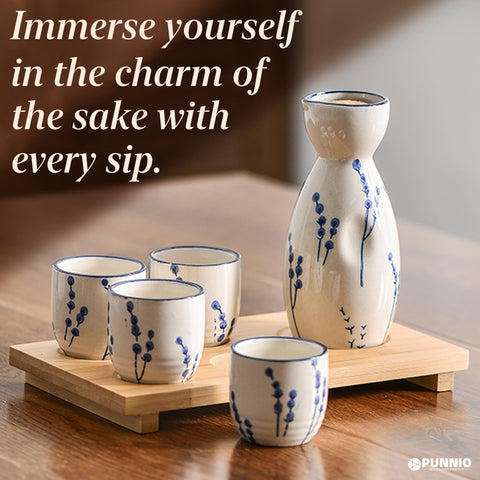 PUNNIO Sake Set gift-ready packaging, ideal for celebrations.