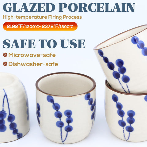 PUNNIO Sake Set matte glaze with Pompon pattern adds texture.