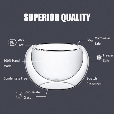 PunPun borosilicate espresso cups keep drinks at the right temperature while remaining cool to touch.