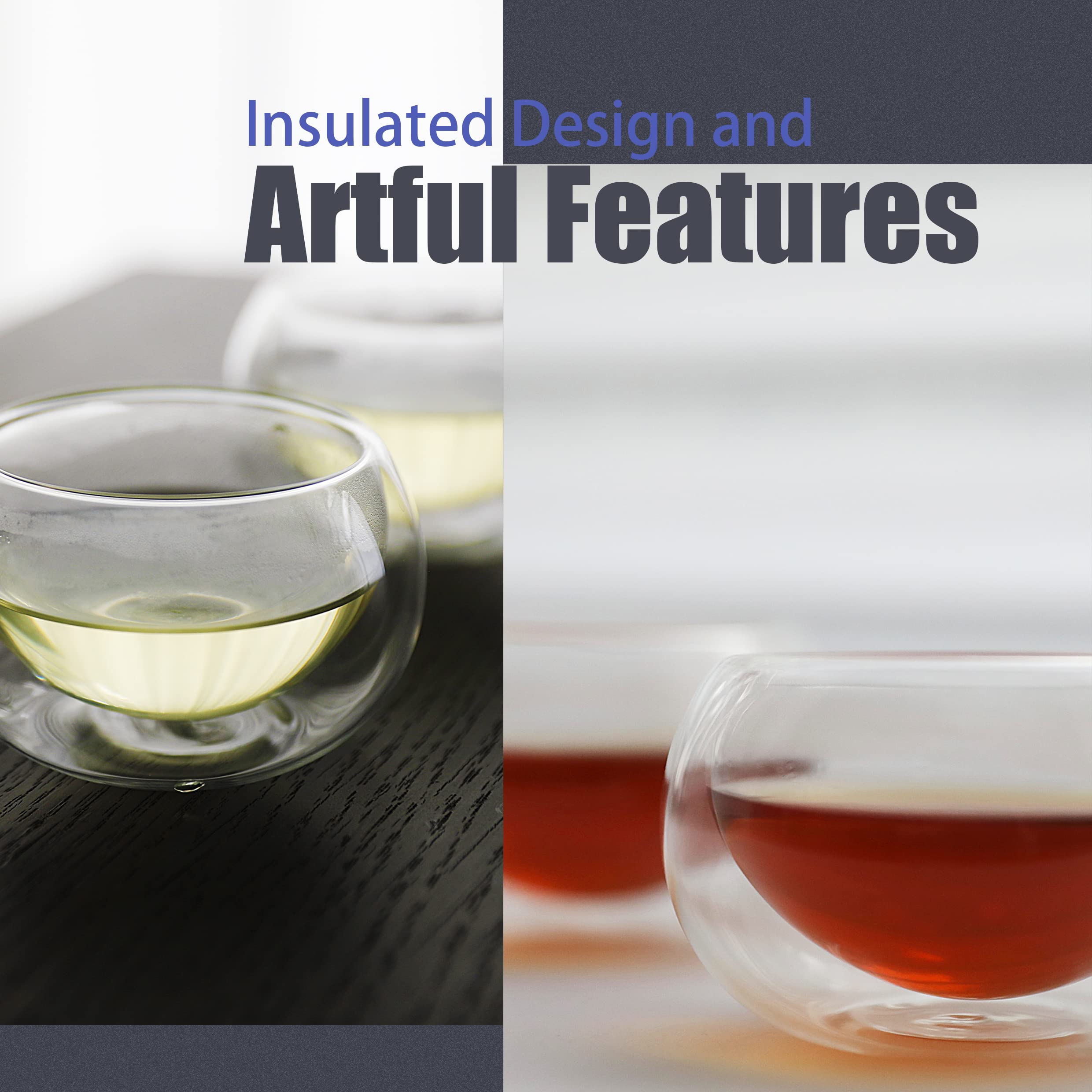 PunPun handmade glass teacups offer a classic look with a wide mouth for washing.