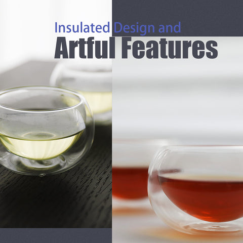 PunPun handmade glass teacups offer a classic look with a wide mouth for washing.