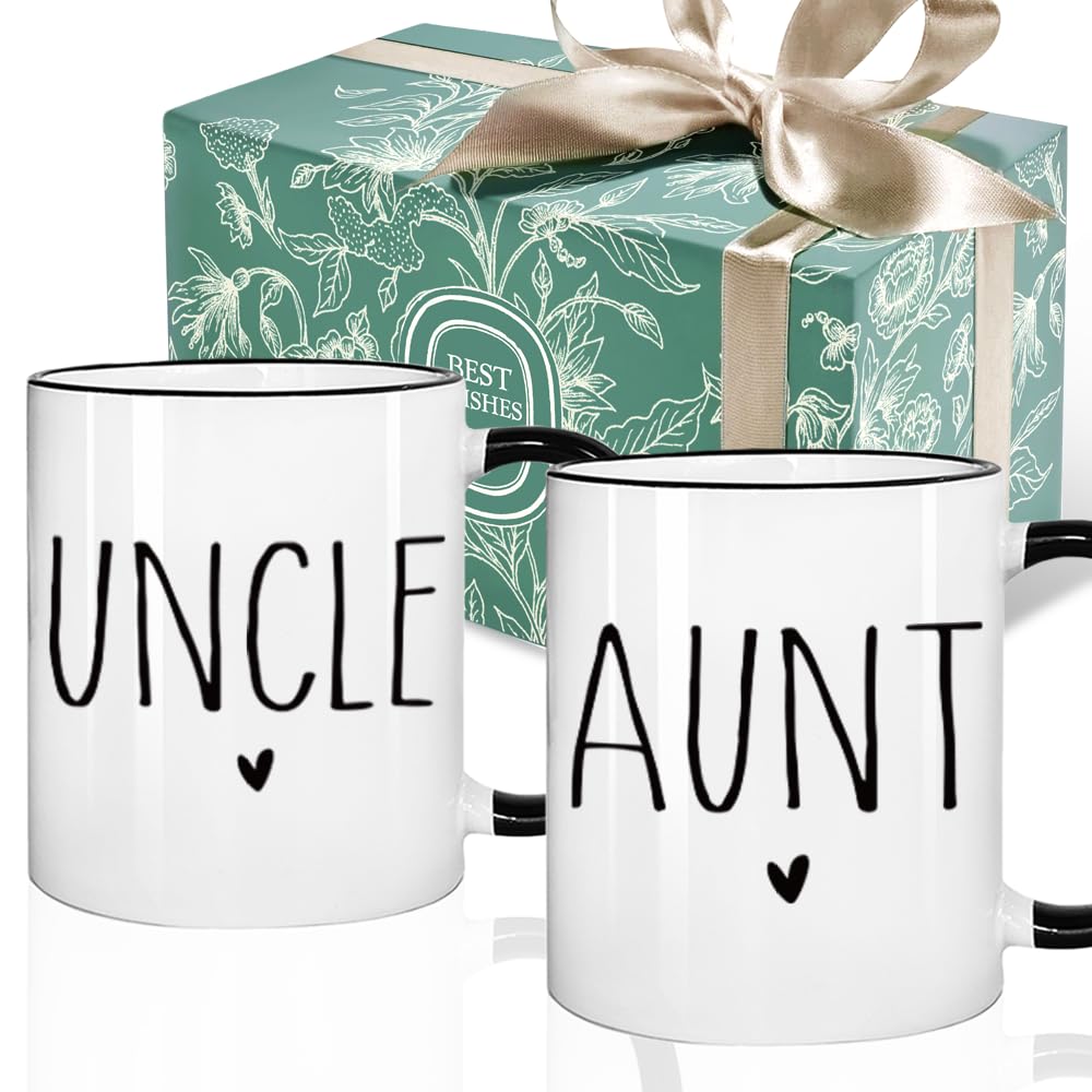 Puouoonyi Aunt Uncle 2026 mug set with double-sided art for gifting.