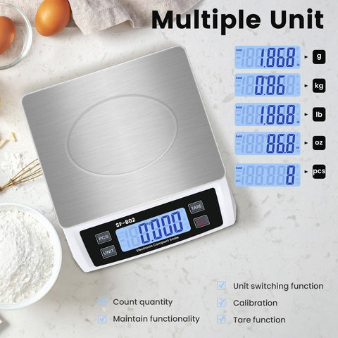 Puozult scale with a backlit LCD for easy reading in any light