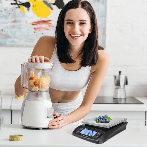 Puozult Digital Kitchen Scale with stainless steel pan for baking ingredients