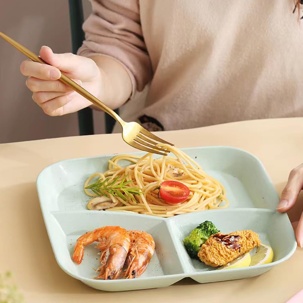 PUPOPIK colorful plate set in green beige blue pink for cheerful meals