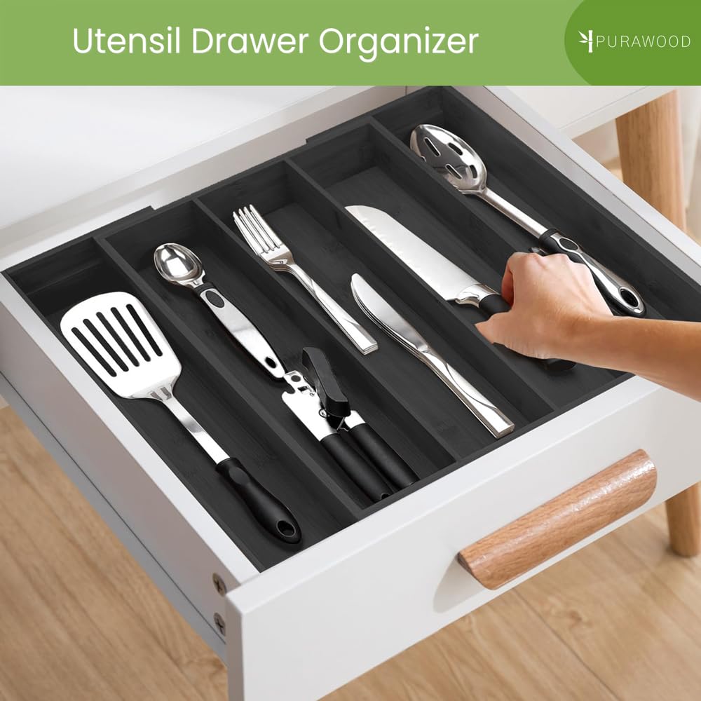 Purawood durable moso bamboo construction for long-lasting kitchen organization.