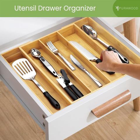 Purawood sturdy moso bamboo drawer tray built for durability.