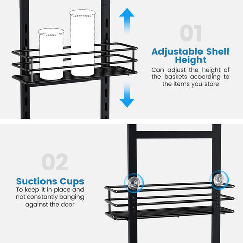 Purdaz metal pantry organizer on door with suction cups for stability
