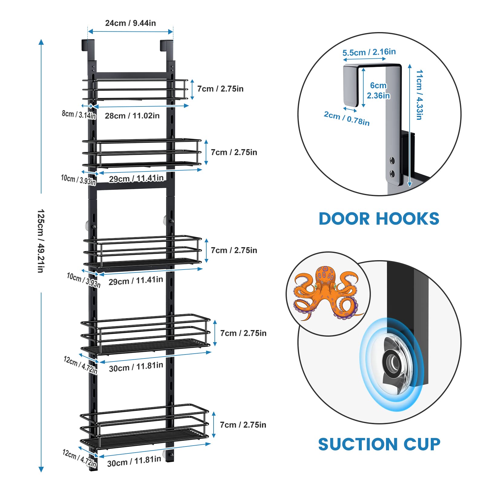 Purdaz door rack organizing snacks and toiletries to reduce clutter