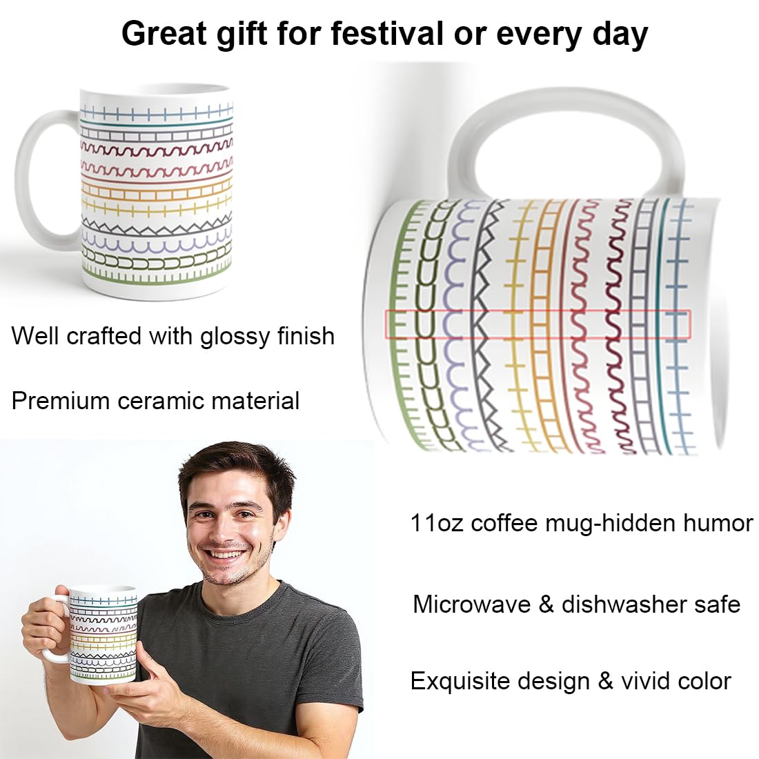 Pure Compression gag gift mug 11oz ideal for jokes at home or office.