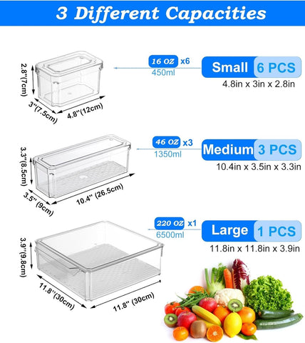 Pure Future three-sizes storage adapts to drinks, produce, and condiments.