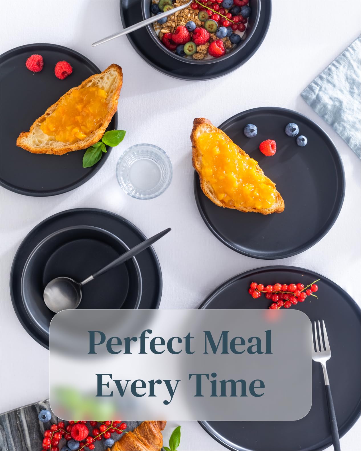 Pure Living stoneware bowl in matte black suited for daily meals