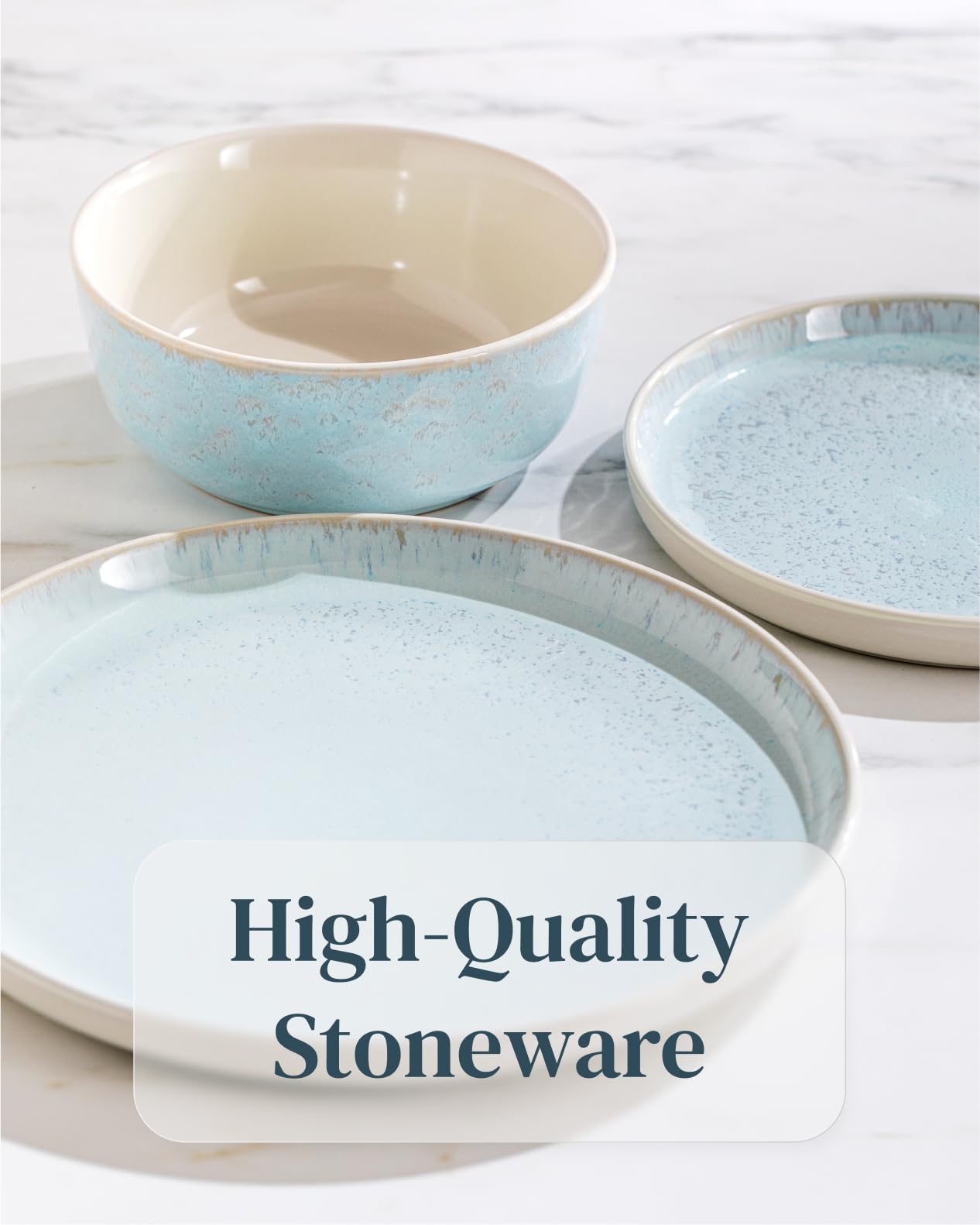 Pure Living bowls in beige blue, for soups and cereals