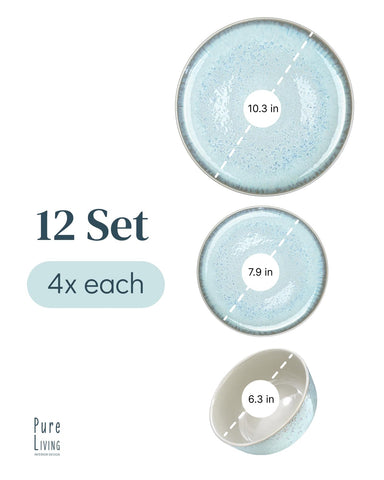 Pure Living salad plates in beige blue, perfect for casual lunches