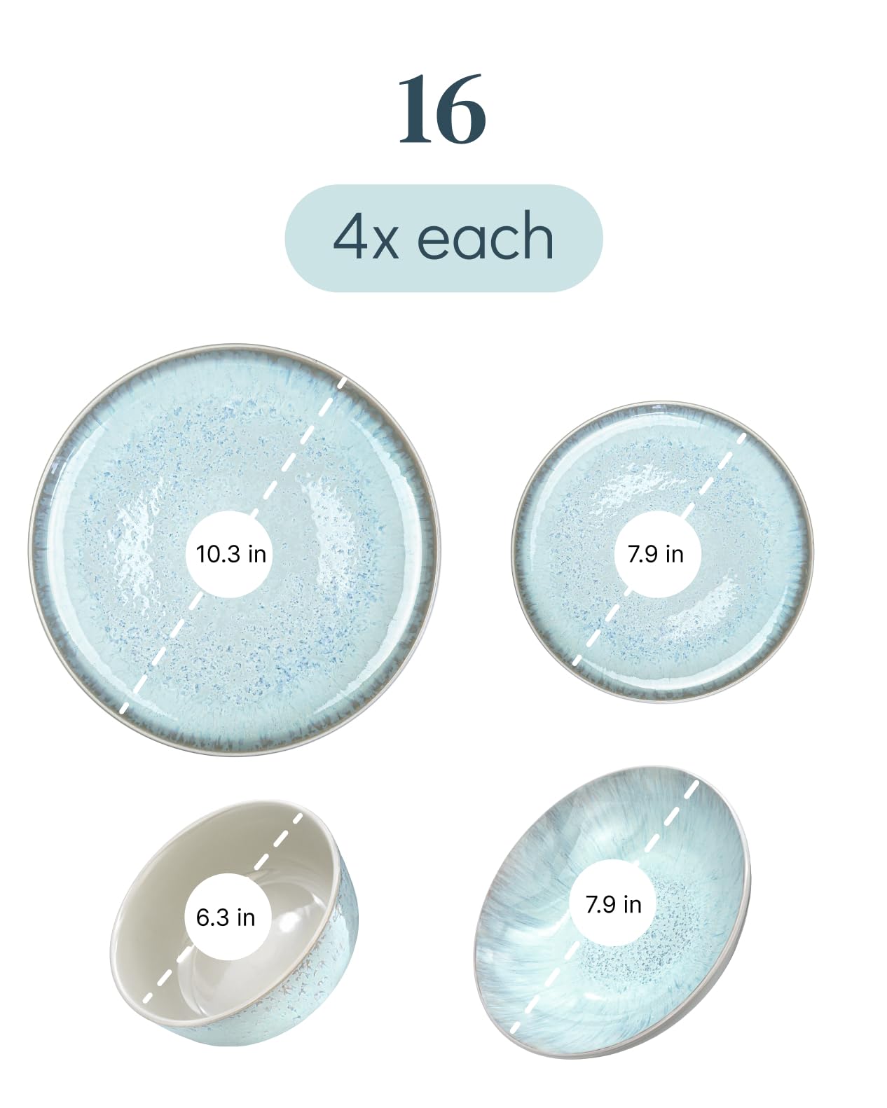 PURE LIVING pasta bowls for four; ideal for pasta, soups, and salads.