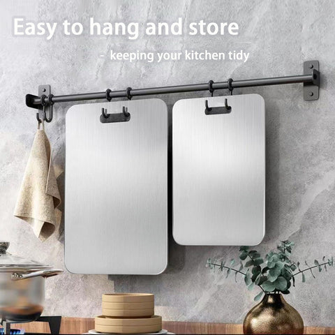Pure Titanium Cutting Board suitable for kitchen and camping adventures.