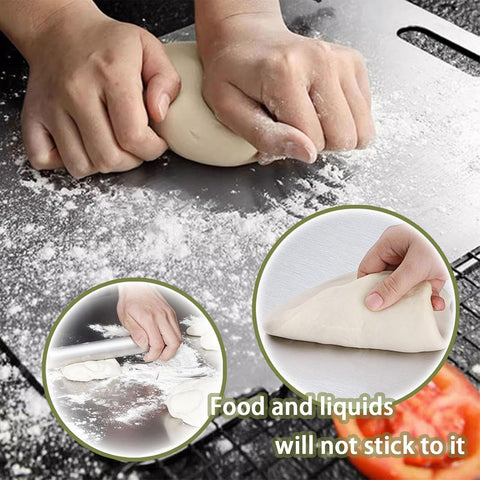 Pure Titanium Cutting Board knife-friendly surface preserves blade sharpness.