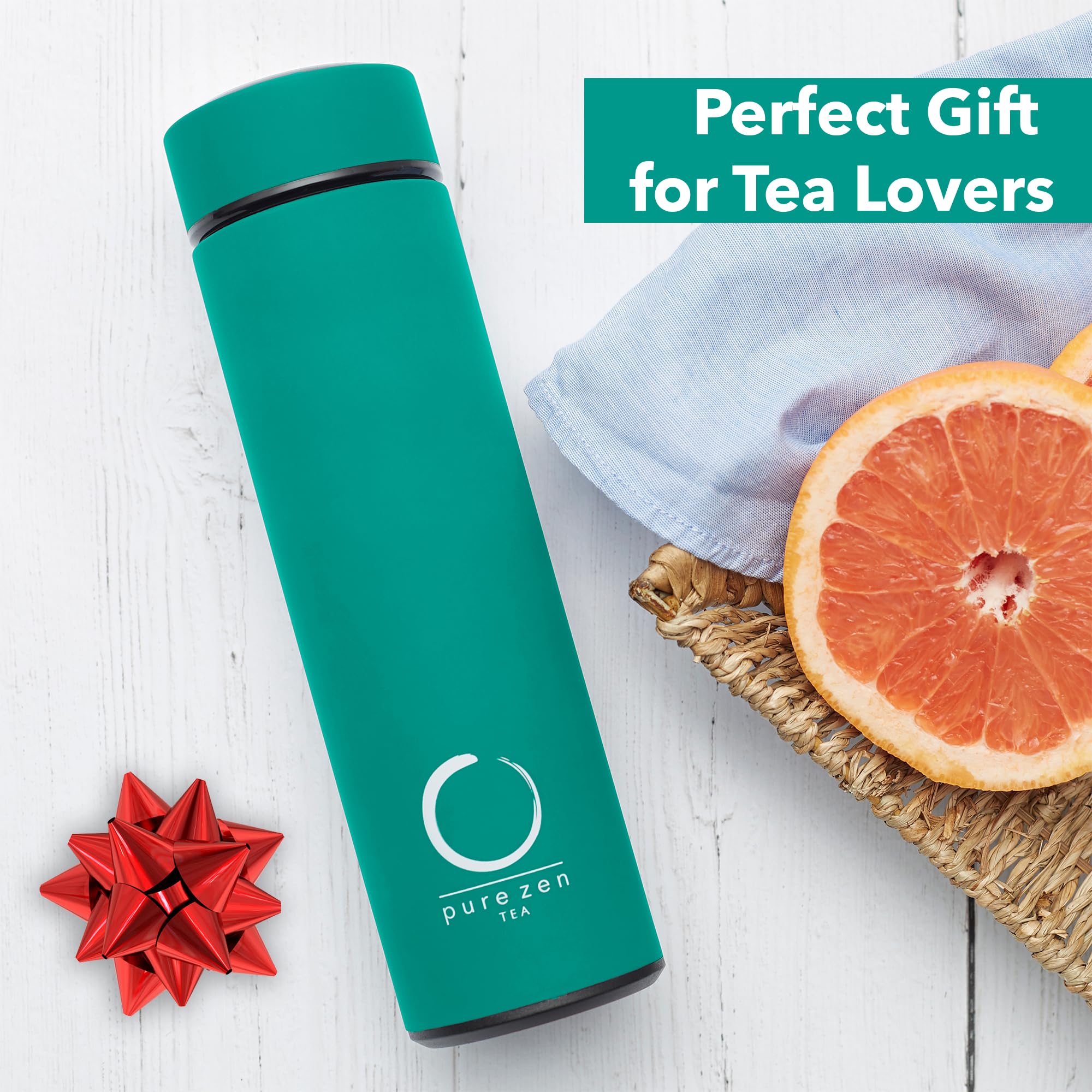 Pure Zen Tea thermos on the go design supports easy hydration anywhere.