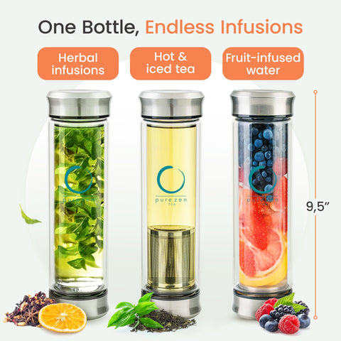 Pure Zen Tea tumbler leakproof design keeps liquids secure during travel