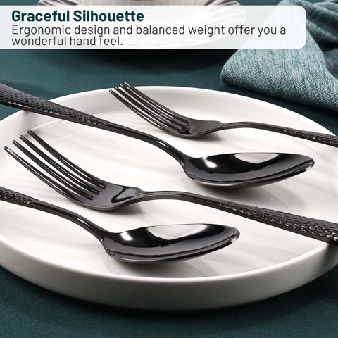 PUREAIN 30-piece flatware set for six enhances formal dinners and gatherings.