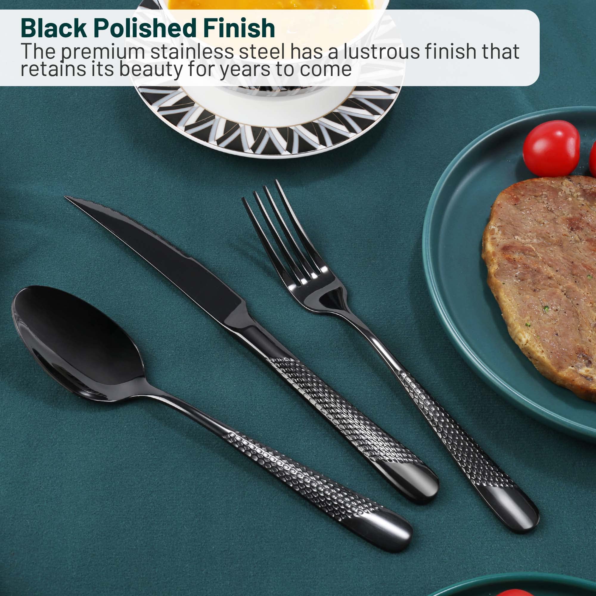 PUREAIN dinner spoon delivers comfortable weight for soups and desserts.