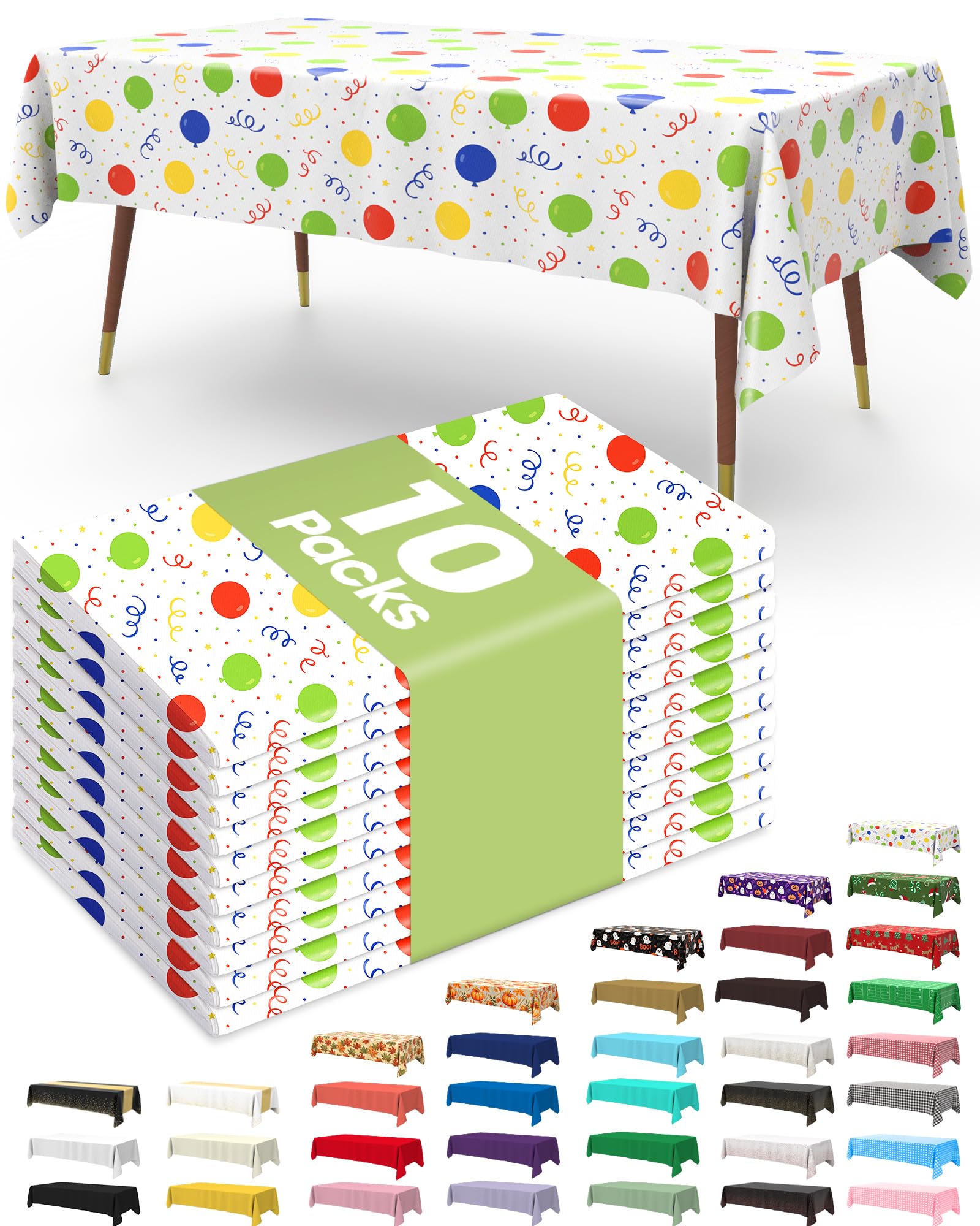 Pureegg 54x108 inch rectangle white tablecloth covering a table to protect from spills