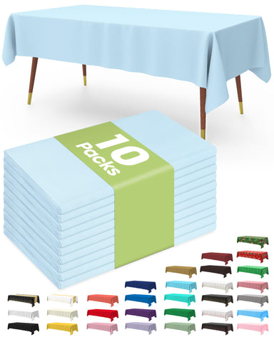 Pureegg baby blue table cloth 54x108 inches, ideal for tidy dinner parties.