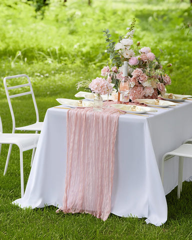Pureegg boho style table runner suits farmhouse dining setups.