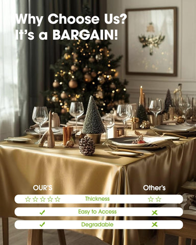 Pureegg dining event with gold cloth setup for gatherings