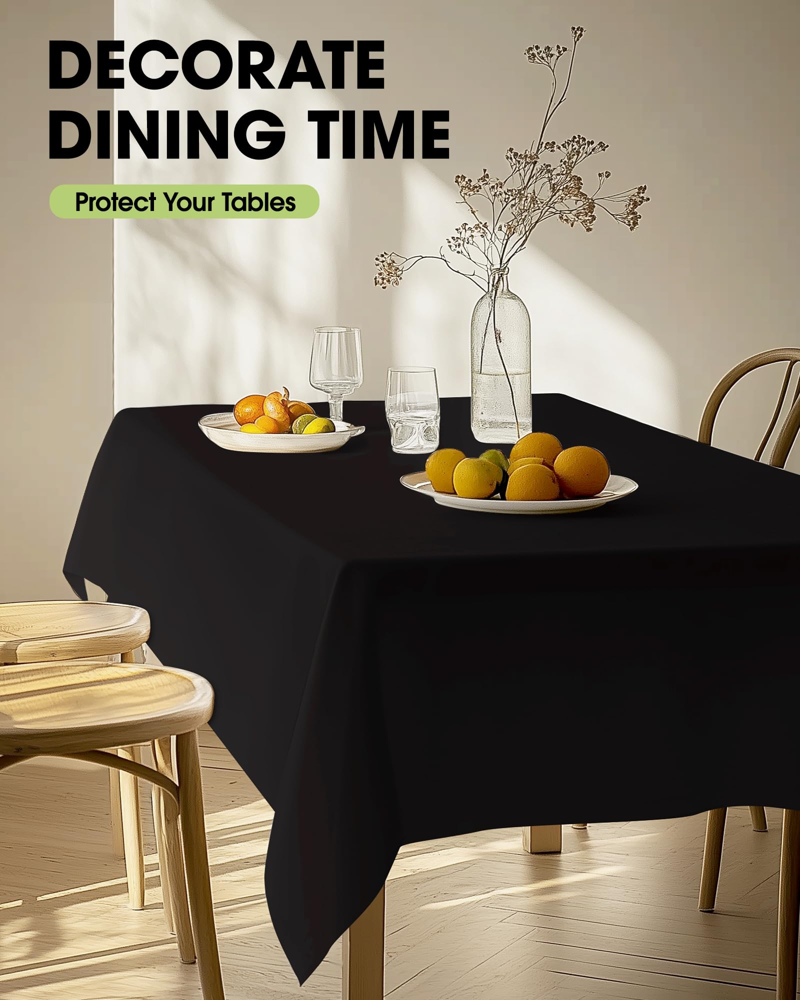 Pureegg 60x102 inch size fits most rectangular tables indoors or outdoors.