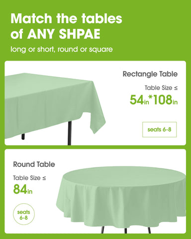 Pureegg disposable 10-pack tablecloth enables quick cleanup after events.