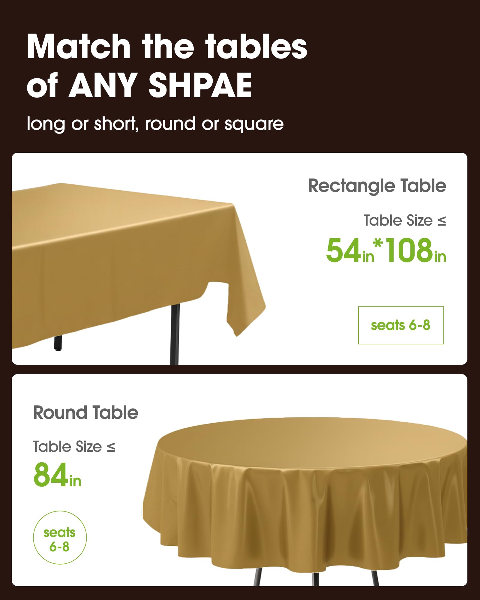 Pureegg disposable tablecloth packaging shown for easy cleanup