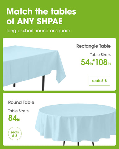 Pureegg disposable tablecloth, sturdy and leakproof, simplifies after-party cleanup.