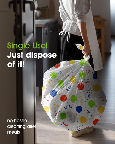 Pureegg tablecloth helps quick cleanup after events with one-time use