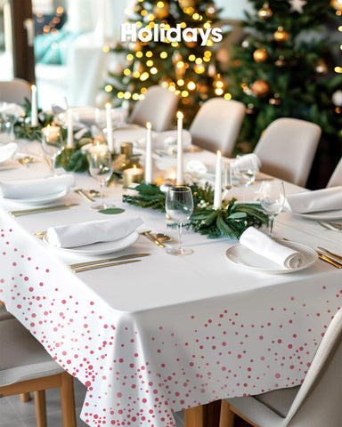 Single-use Pureegg tablecloth design enables fast post-event cleanup.