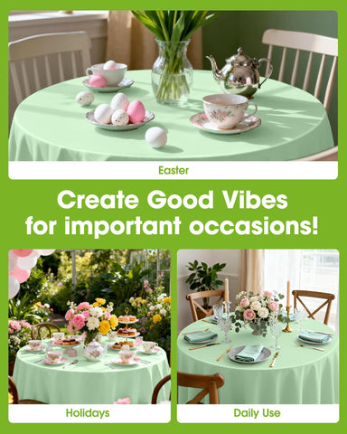 Easy cleanup with Pureegg disposable table cloth after parties.
