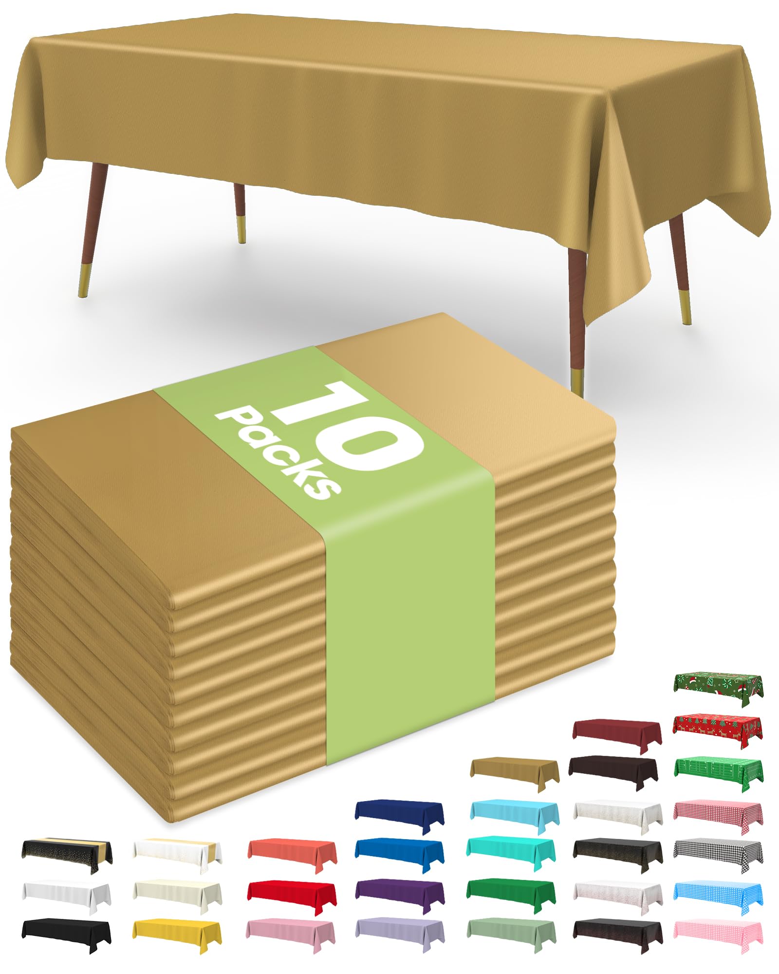 Pureegg gold tablecloth 54x108 laid flat for elegant celebrations