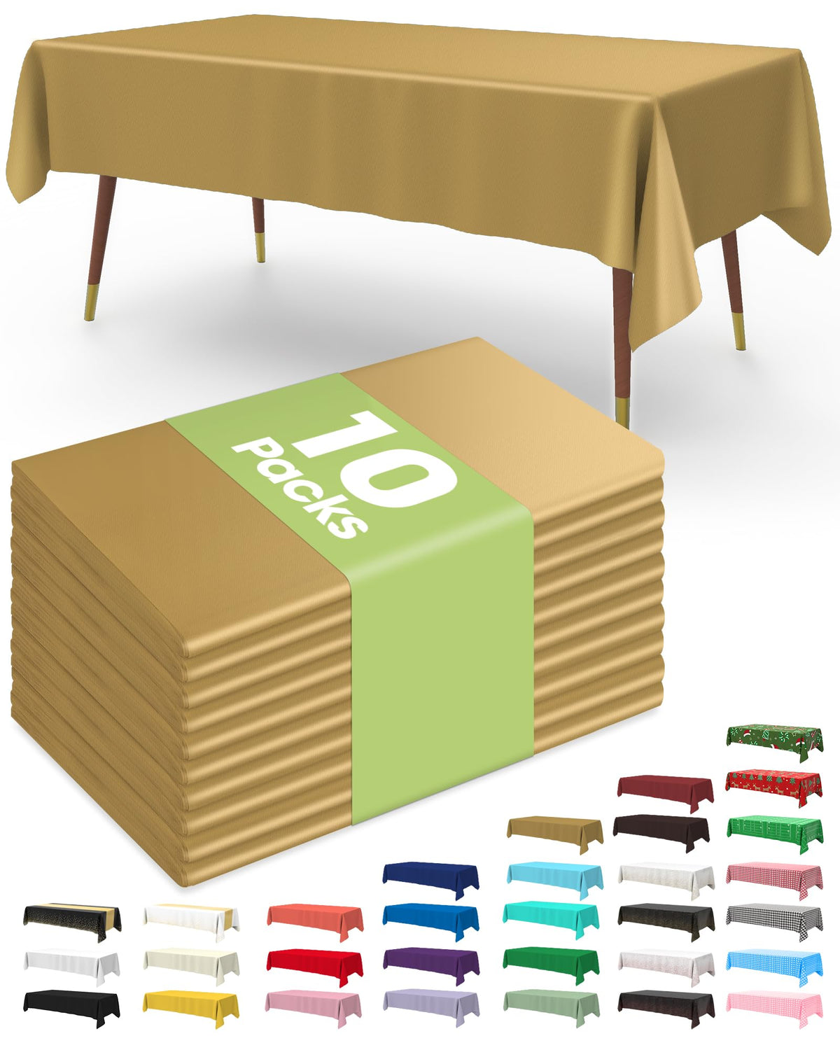 Pureegg gold tablecloth 54x108 laid flat for elegant celebrations