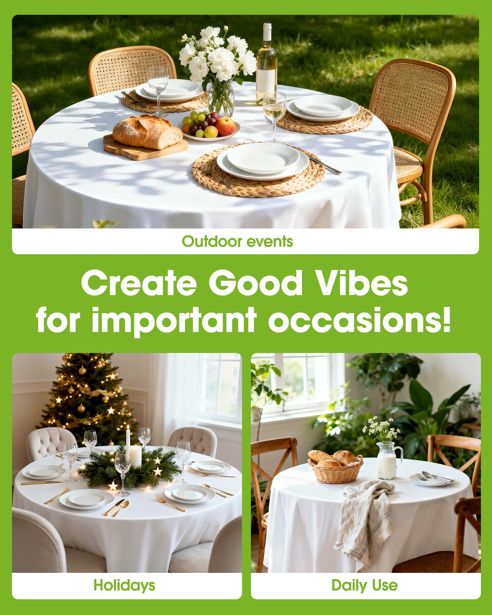Pureegg leakproof round tablecloth keeps spills contained at events