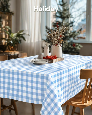 Pureegg outdoor picnic scene with blue checkered tablecloth.