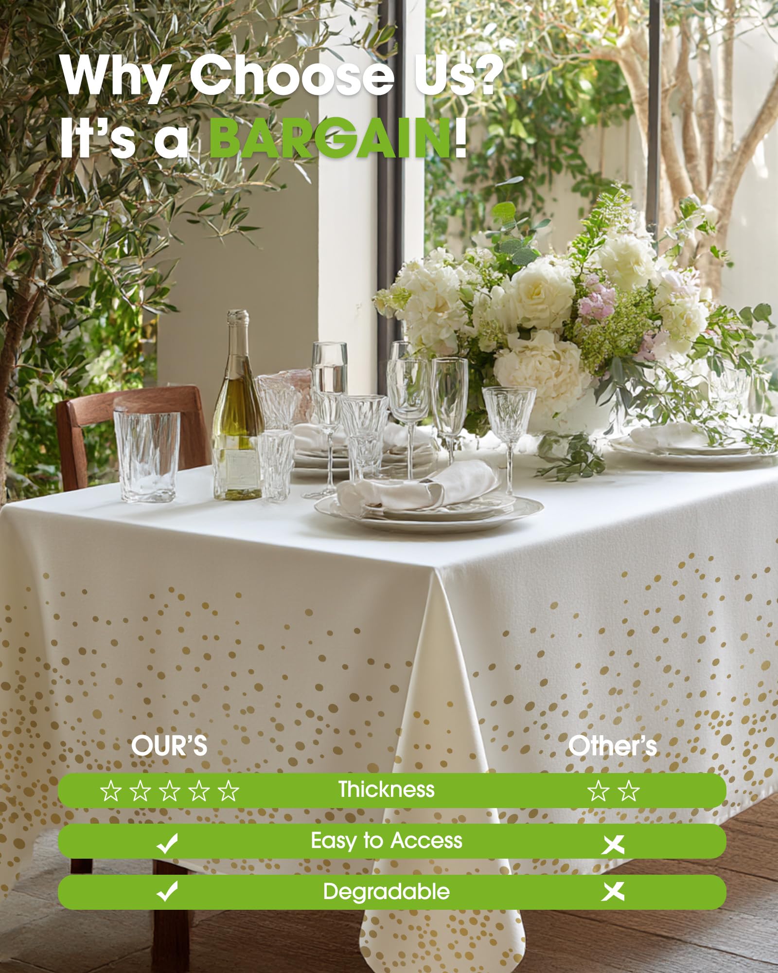 Sturdy Pureegg plastic cover fits a variety of tables.